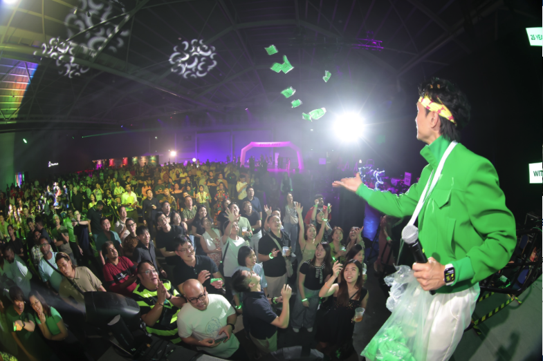 Employees engaged at a corporate event